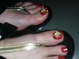 Lady L Sexy Flip Flops and Red Nails.(video Short Version)